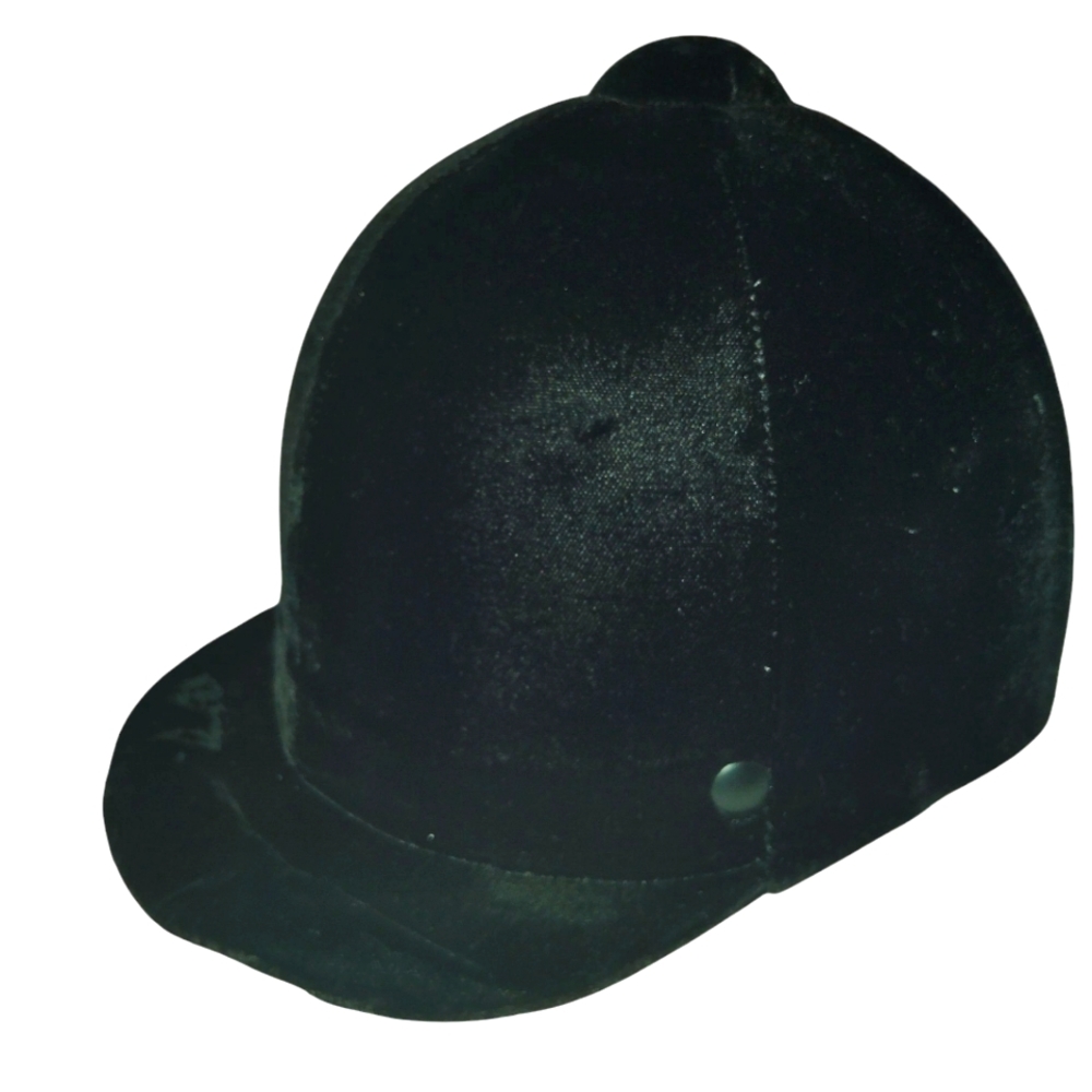 Wembley Elegant Black Velvet Equestrian Helmet Size 6 3/4